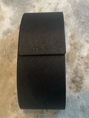 Prada Black Half Circle Hard Eyeglasses Sunglasses Case